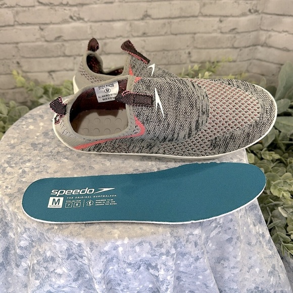 Speedo “Surfstrider” Black/Gray/Pink Stretch Knit Water Shoes WMS 7-8☀️NWOT - Picture 7 of 9